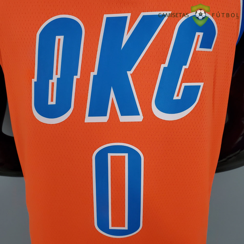 Camiseta Oklahoma City Thunder 21-22 - Russell Westbrook 0 Naranja Nba