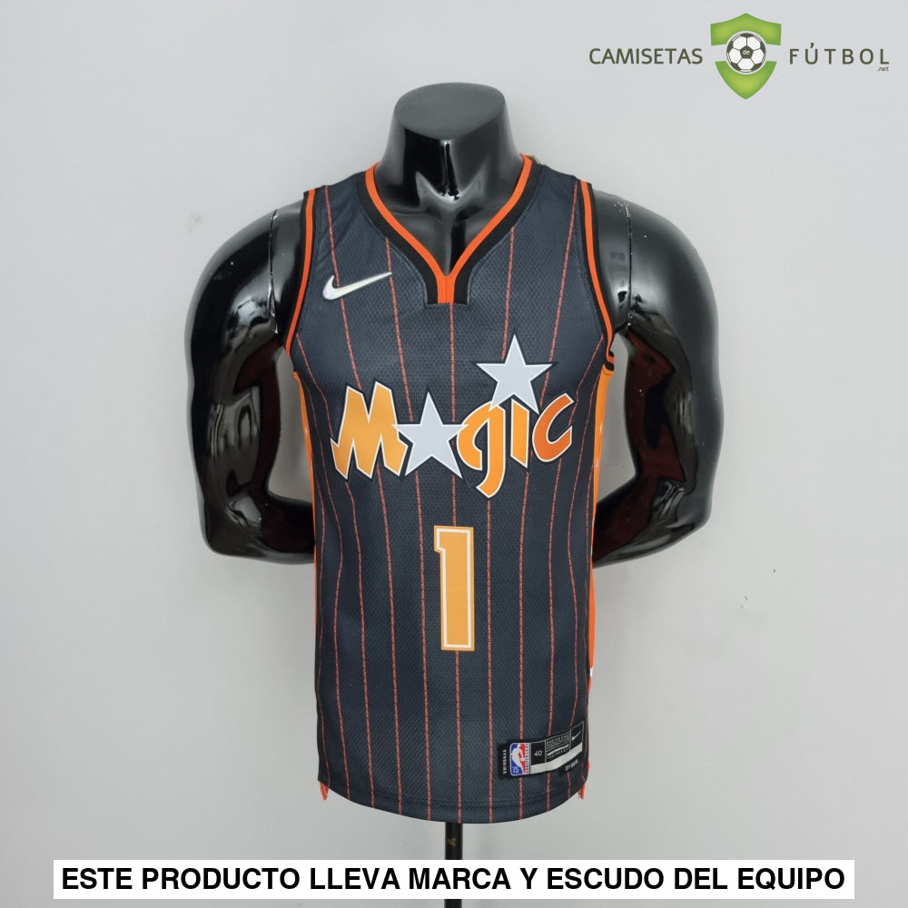 Camiseta Orlando Magic 21-22 - Tracy Mcgrady 1 Negro Rayas Nba