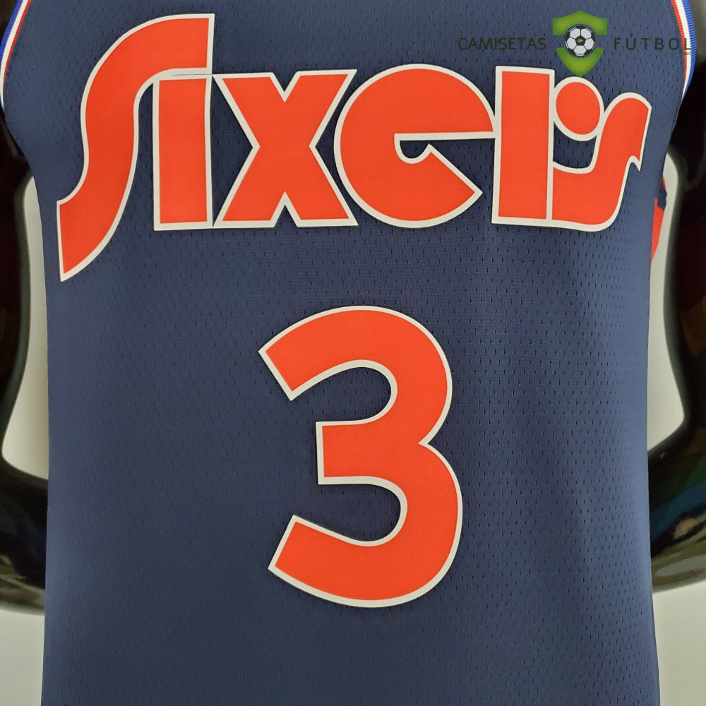 Camiseta Philadelphia 76Ers 21-22 - Allen Iverson 3 Azul Marino Nba