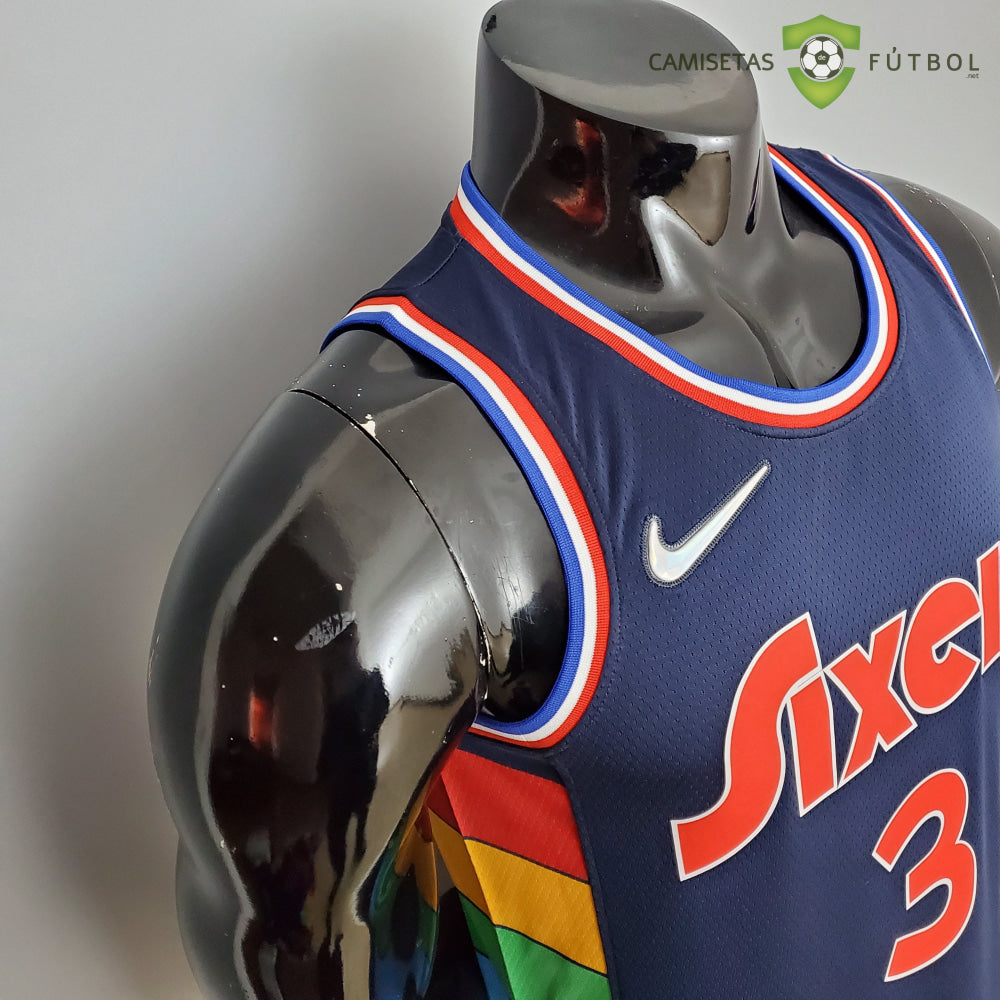 Camiseta Philadelphia 76Ers 21-22 - Allen Iverson 3 Azul Marino Nba