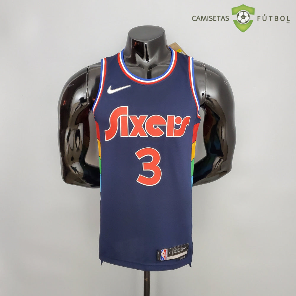 Camiseta Philadelphia 76Ers 21-22 - Allen Iverson 3 Azul Marino Nba