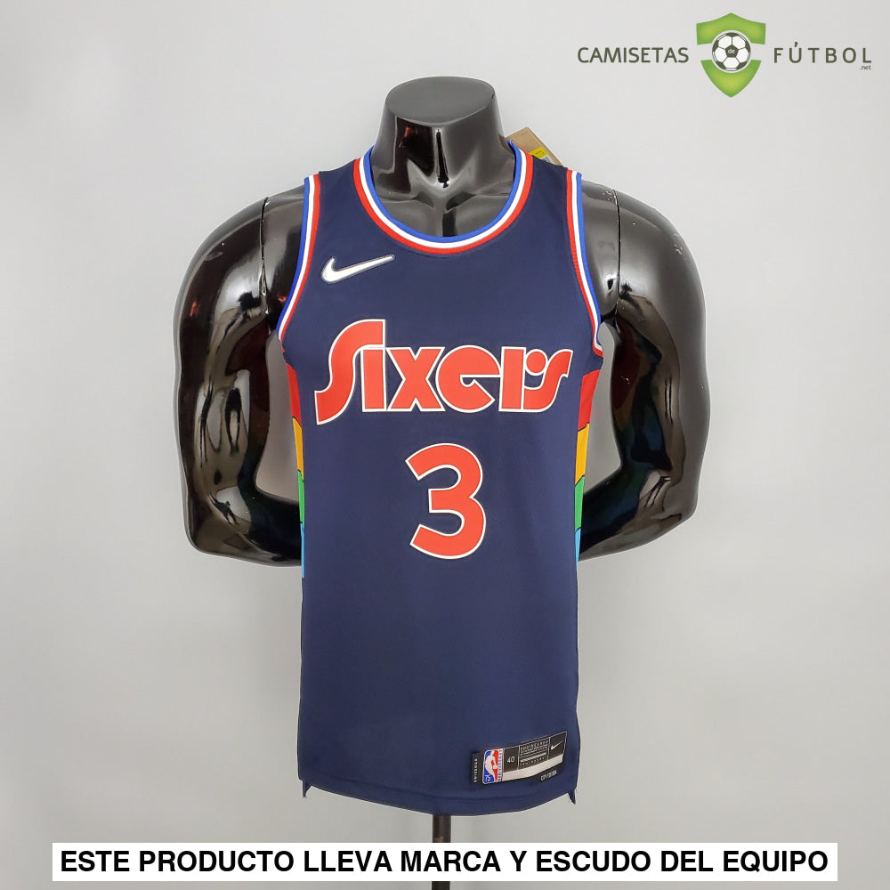 Camiseta Philadelphia 76Ers 21-22 - Allen Iverson 3 Azul Marino Nba