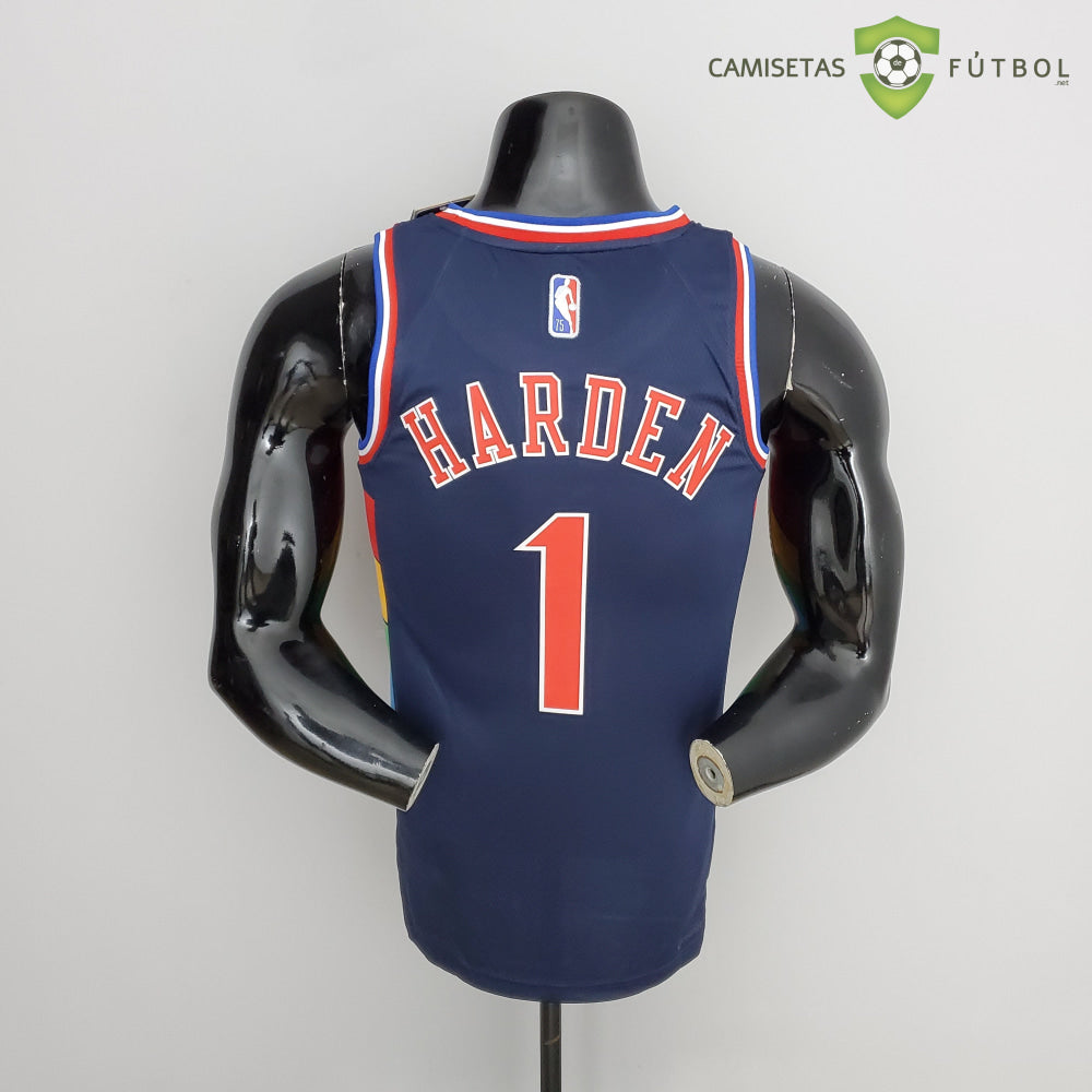 Camiseta Philadelphia 76Ers 21-22 - James Harden 1 Azul Marino Nba