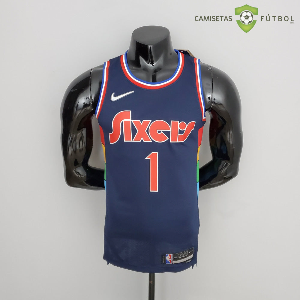 Camiseta Philadelphia 76Ers 21-22 - James Harden 1 Azul Marino Nba