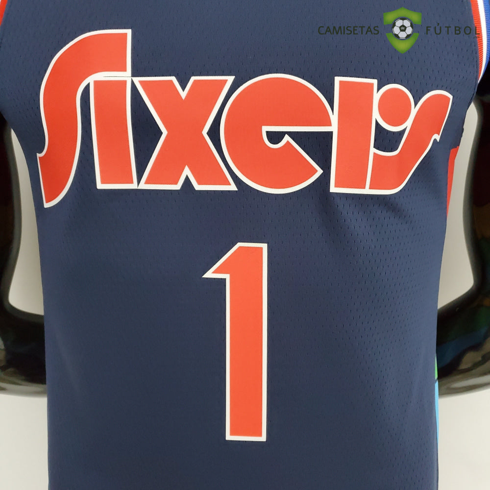 Camiseta Philadelphia 76Ers 21-22 - James Harden 1 Azul Marino Nba