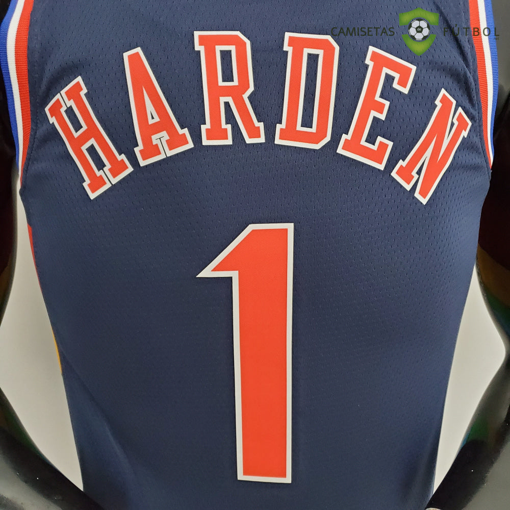 Camiseta Philadelphia 76Ers 21-22 - James Harden 1 Azul Marino Nba