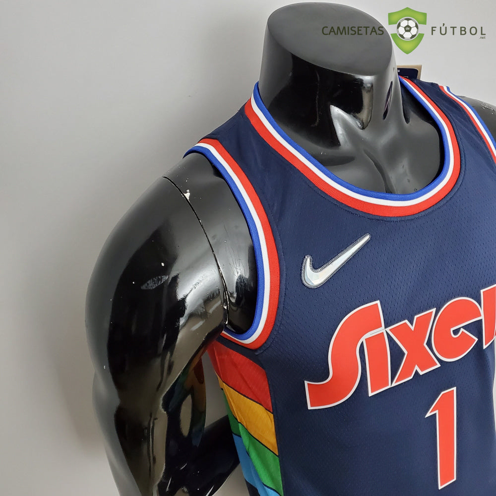 Camiseta Philadelphia 76Ers 21-22 - James Harden 1 Azul Marino Nba