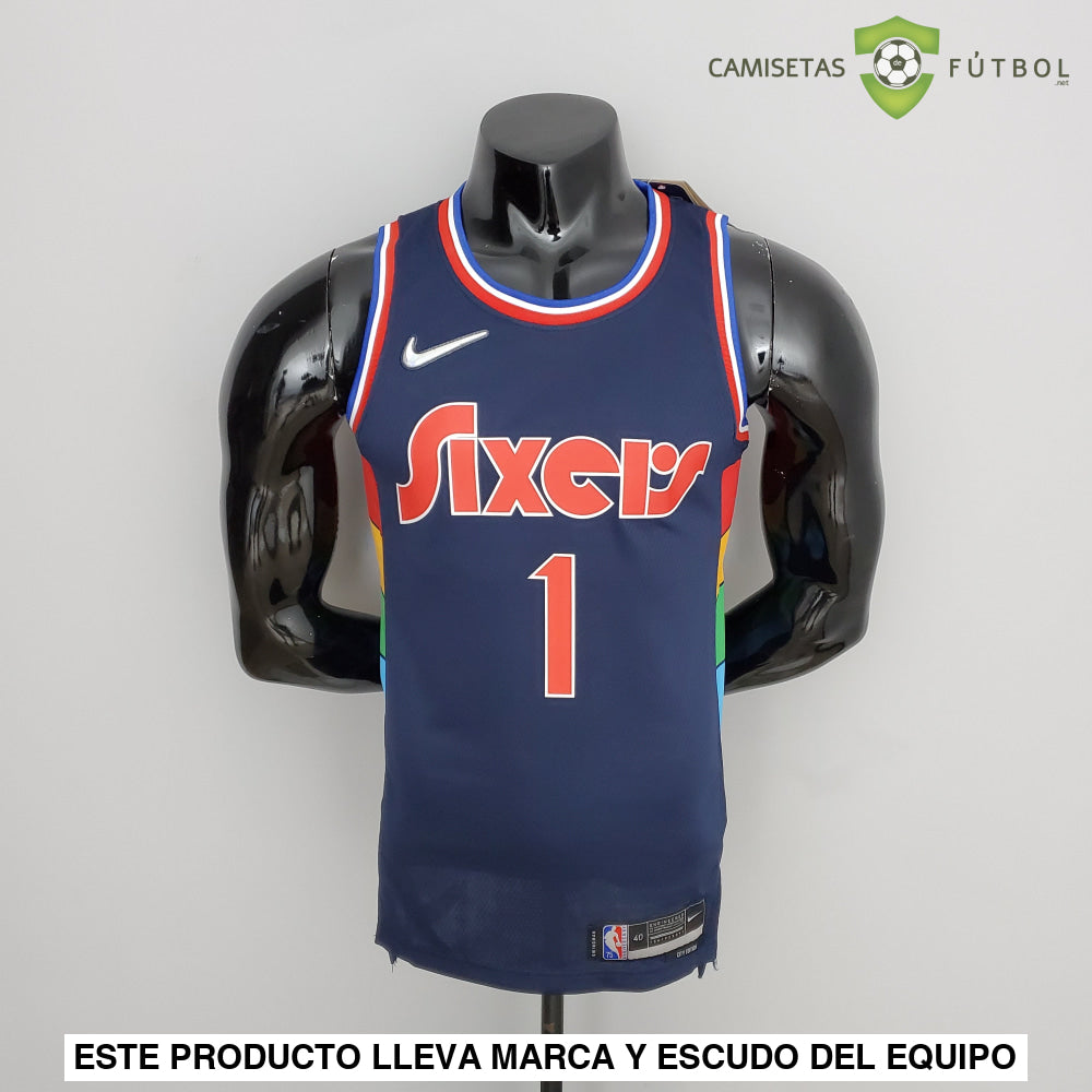 Camiseta Philadelphia 76Ers 21-22 - James Harden 1 Azul Marino Nba