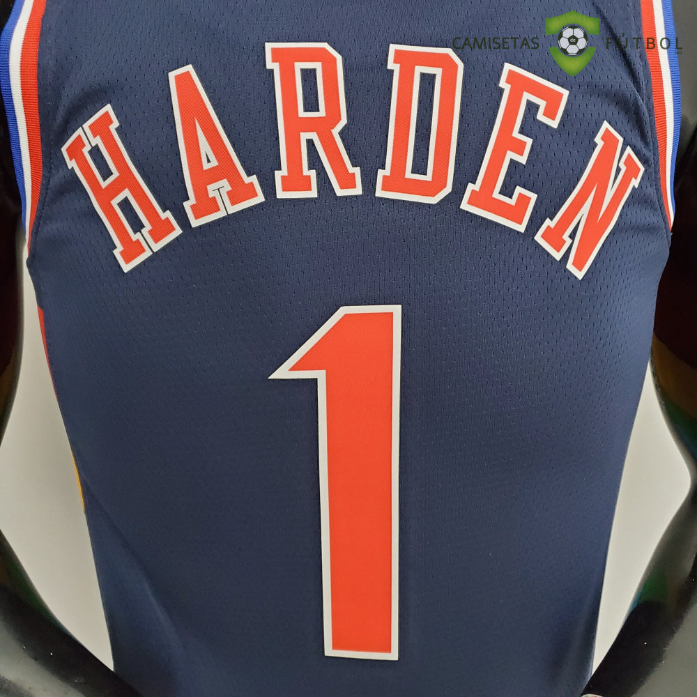 Camiseta Philadelphia 76Ers 21-22 - James Harden 1 Azul Marino Nba