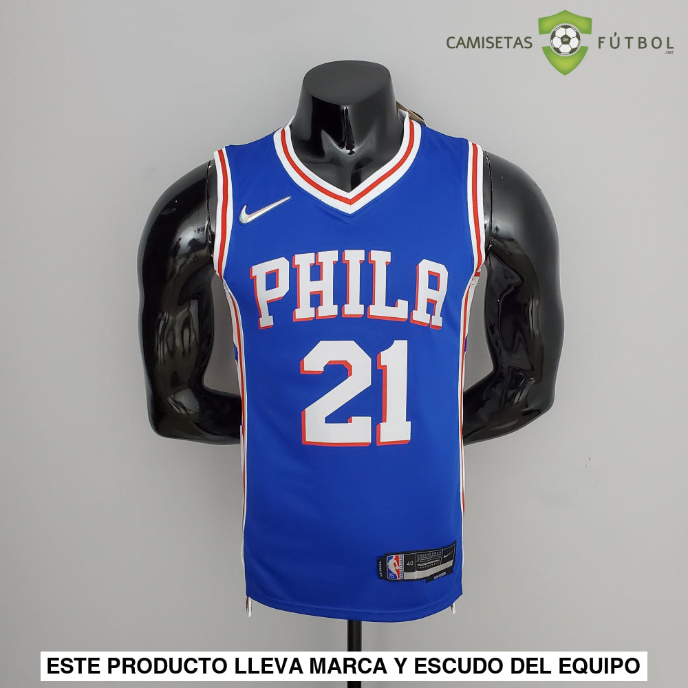 Camiseta Philadelphia 76Ers 21-22 - Joel Embiid 21 Azul Nba