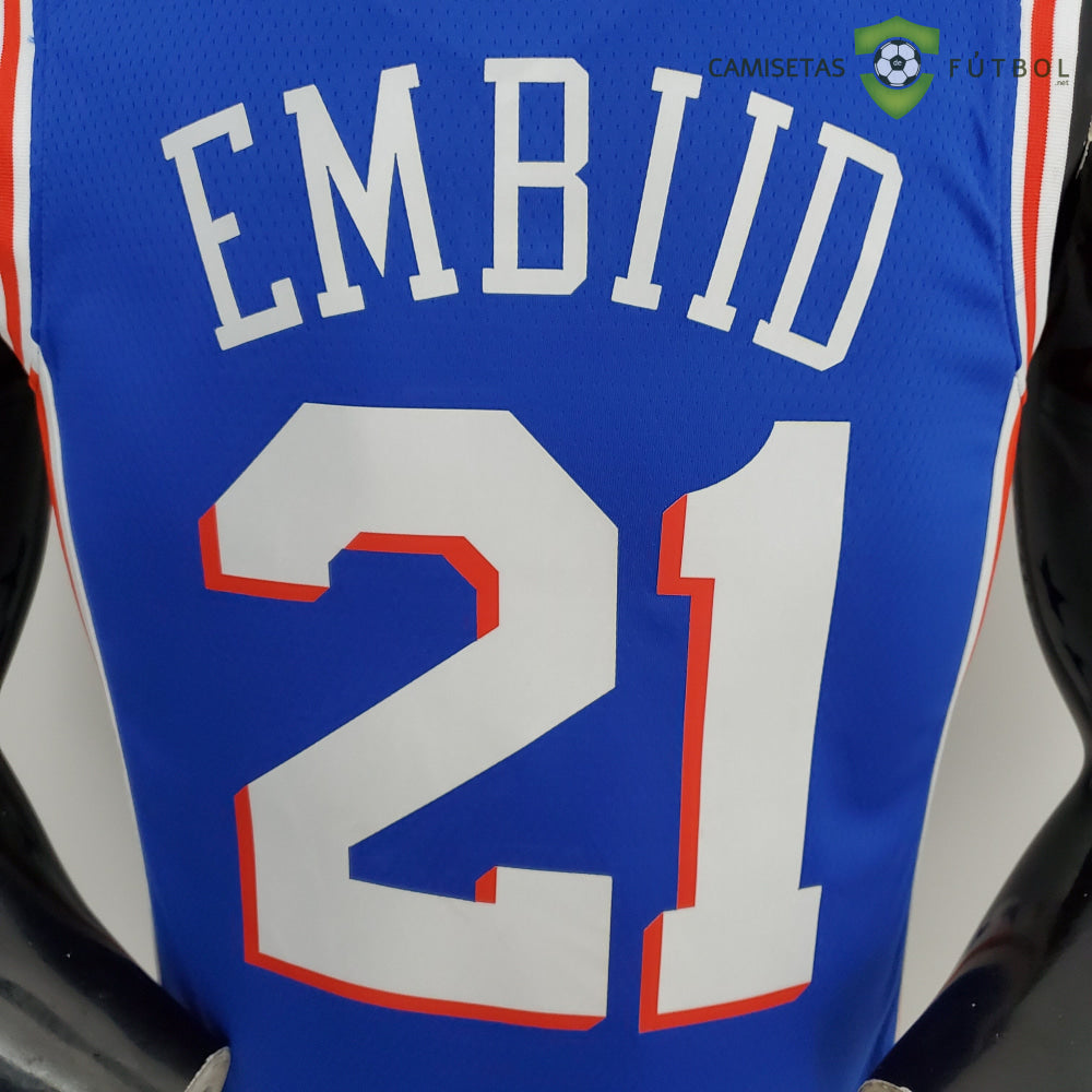 Camiseta Philadelphia 76Ers 21-22 - Joel Embiid 21 Azul Nba