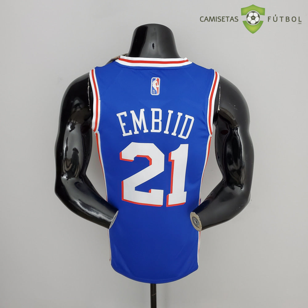Camiseta Philadelphia 76Ers 21-22 - Joel Embiid 21 Azul Nba