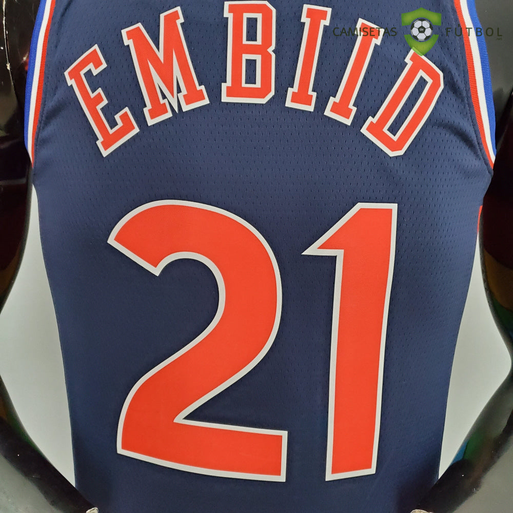 Camiseta Philadelphia 76Ers 21-22 - Joel Embiid 21 Azul Marino Nba
