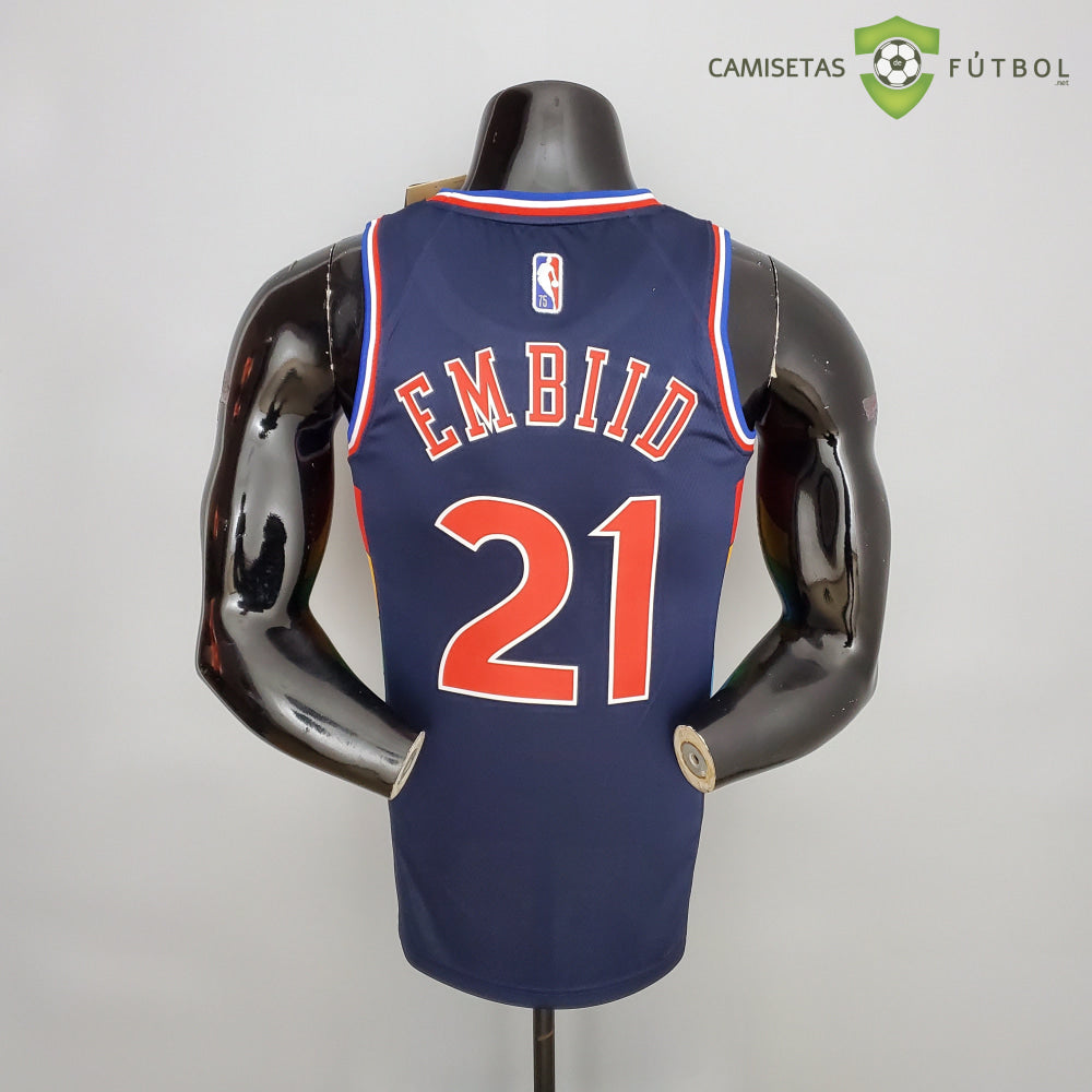 Camiseta Philadelphia 76Ers 21-22 - Joel Embiid 21 Azul Marino Nba