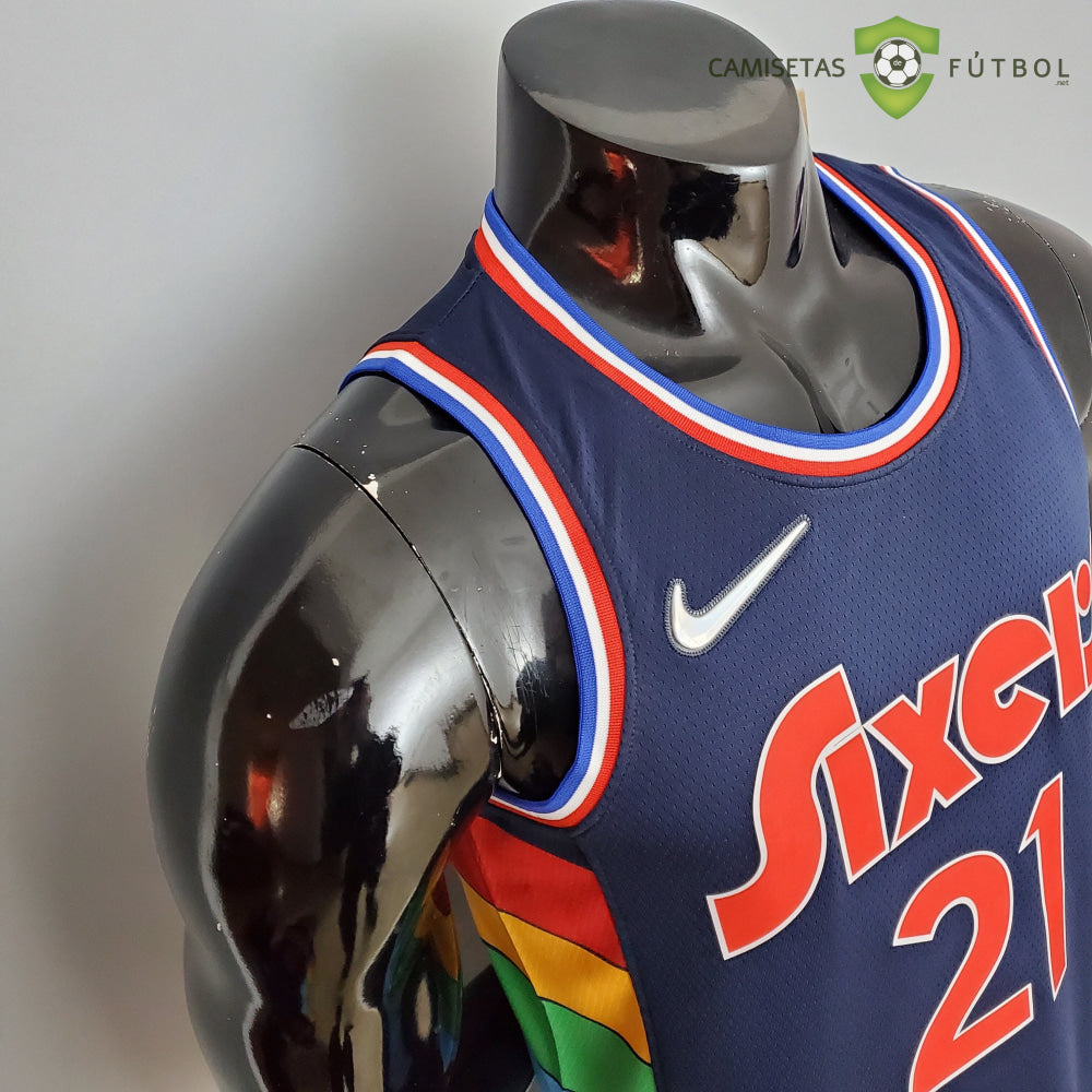 Camiseta Philadelphia 76Ers 21-22 - Joel Embiid 21 Azul Marino Nba