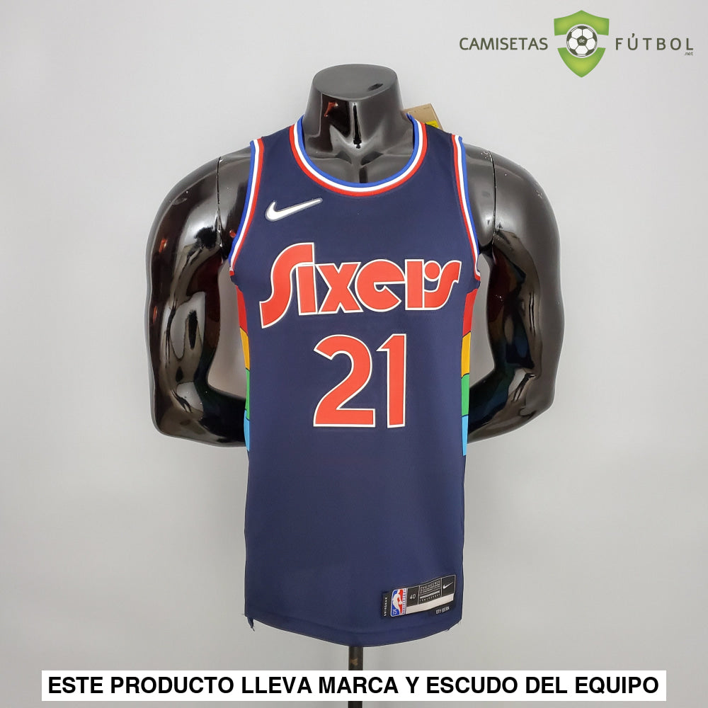 Camiseta Philadelphia 76Ers 21-22 - Joel Embiid 21 Azul Marino Nba