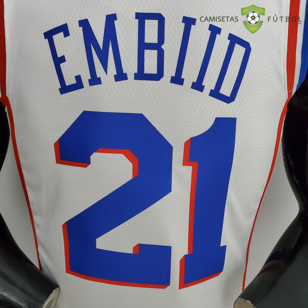 Camiseta Philadelphia 76Ers 21-22 - Joel Embiid 21 Blanco Nba