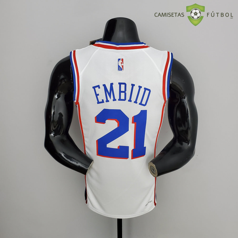 Camiseta Philadelphia 76Ers 21-22 - Joel Embiid 21 Blanco Nba