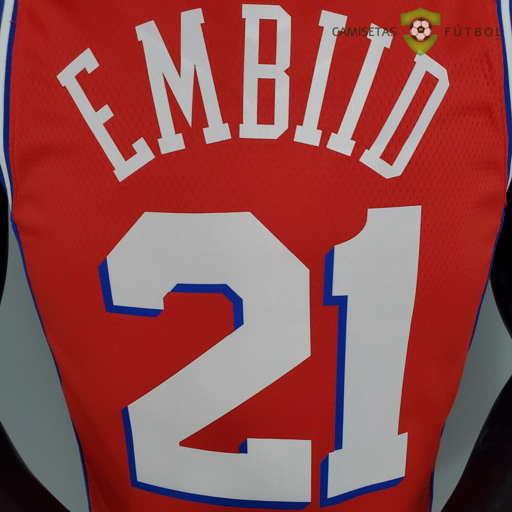 Camiseta Philadelphia 76Ers 21-22 - Joel Embiid 21 Rojo Nba