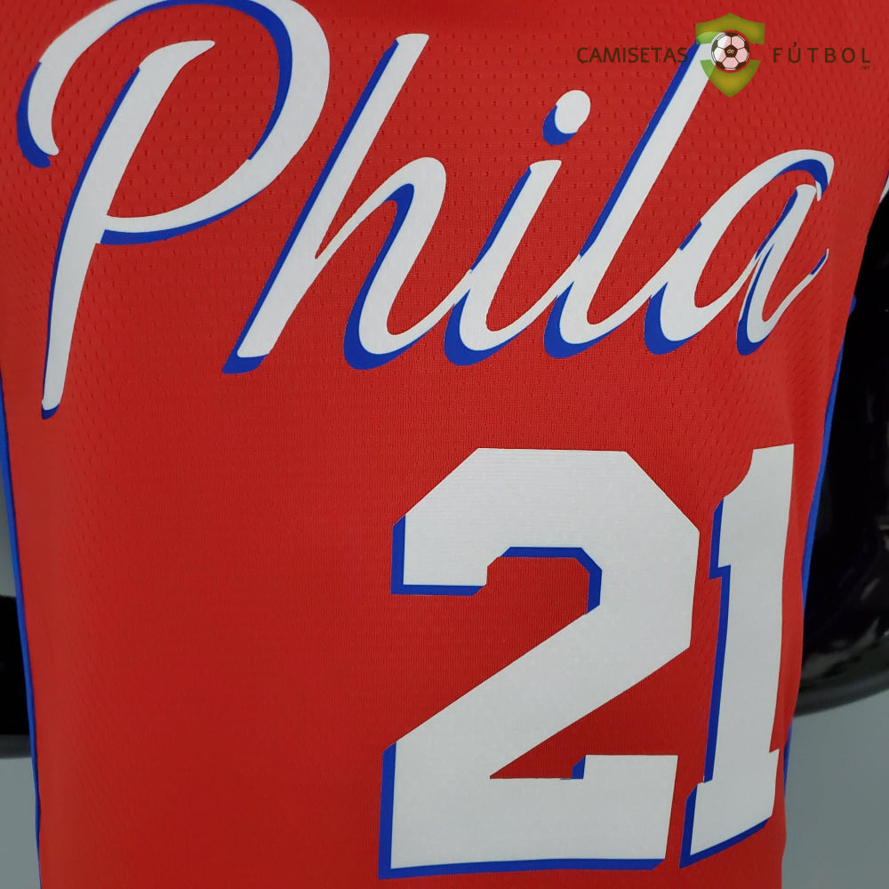 Camiseta Philadelphia 76Ers 21-22 - Joel Embiid 21 Rojo Nba