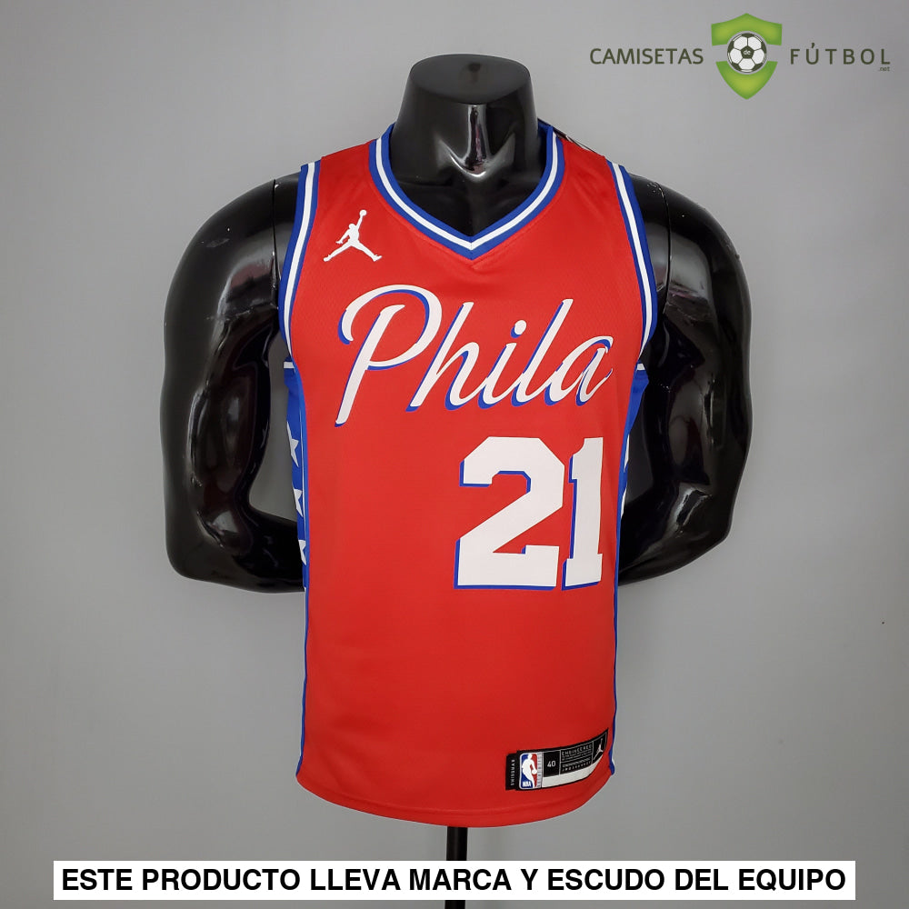 Camiseta Philadelphia 76Ers 21-22 - Joel Embiid 21 Rojo Nba