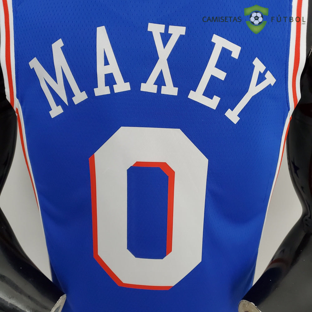 Camiseta Philadelphia 76Ers 21-22 - Tyrese Maxey 0 Azul Nba