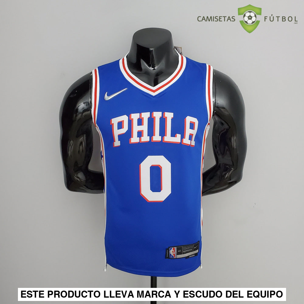 Camiseta Philadelphia 76Ers 21-22 - Tyrese Maxey 0 Azul Nba