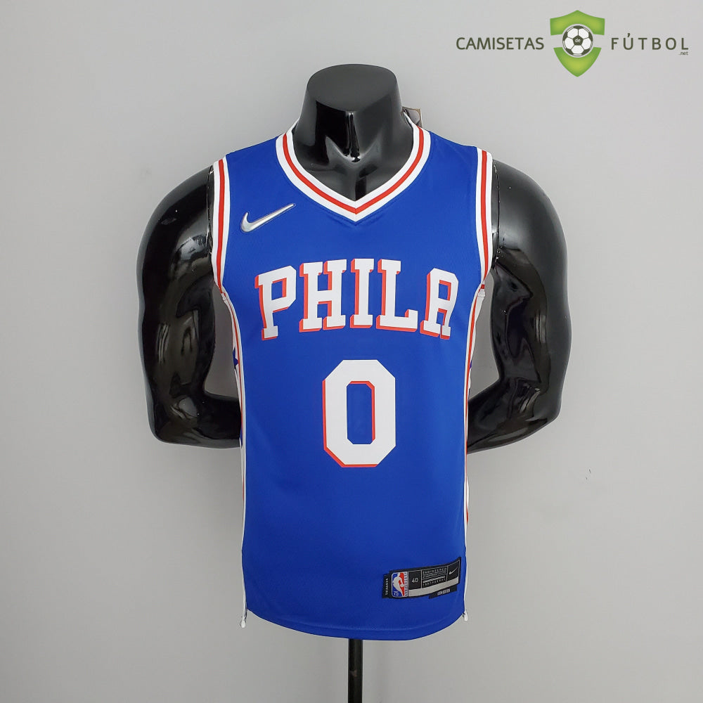 Camiseta Philadelphia 76Ers 21-22 - Tyrese Maxey 0 Azul Nba