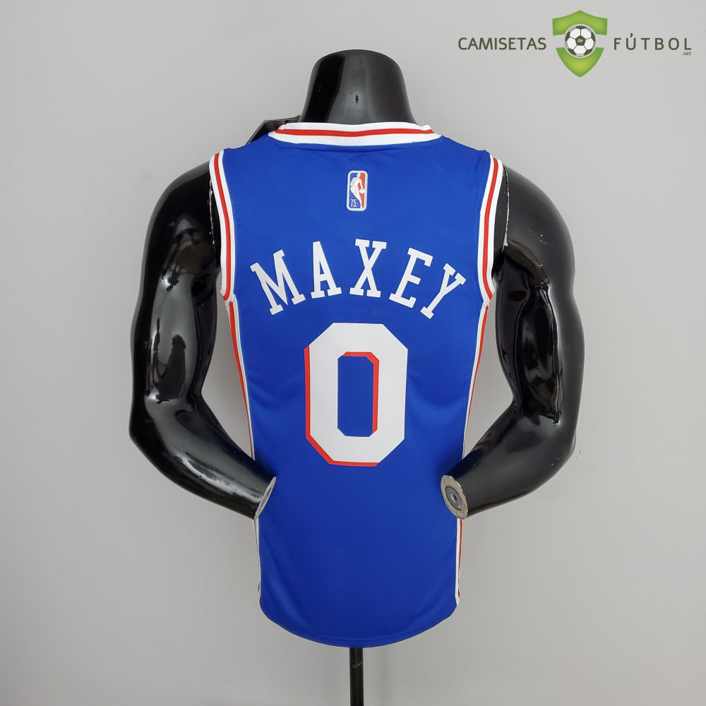 Camiseta Philadelphia 76Ers 21-22 - Tyrese Maxey 0 Azul Nba