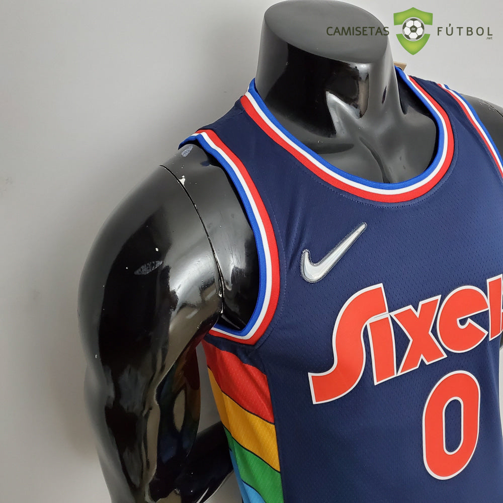 Camiseta Philadelphia 76Ers 21-22 - Tyrese Maxey 0 Azul Marino Nba