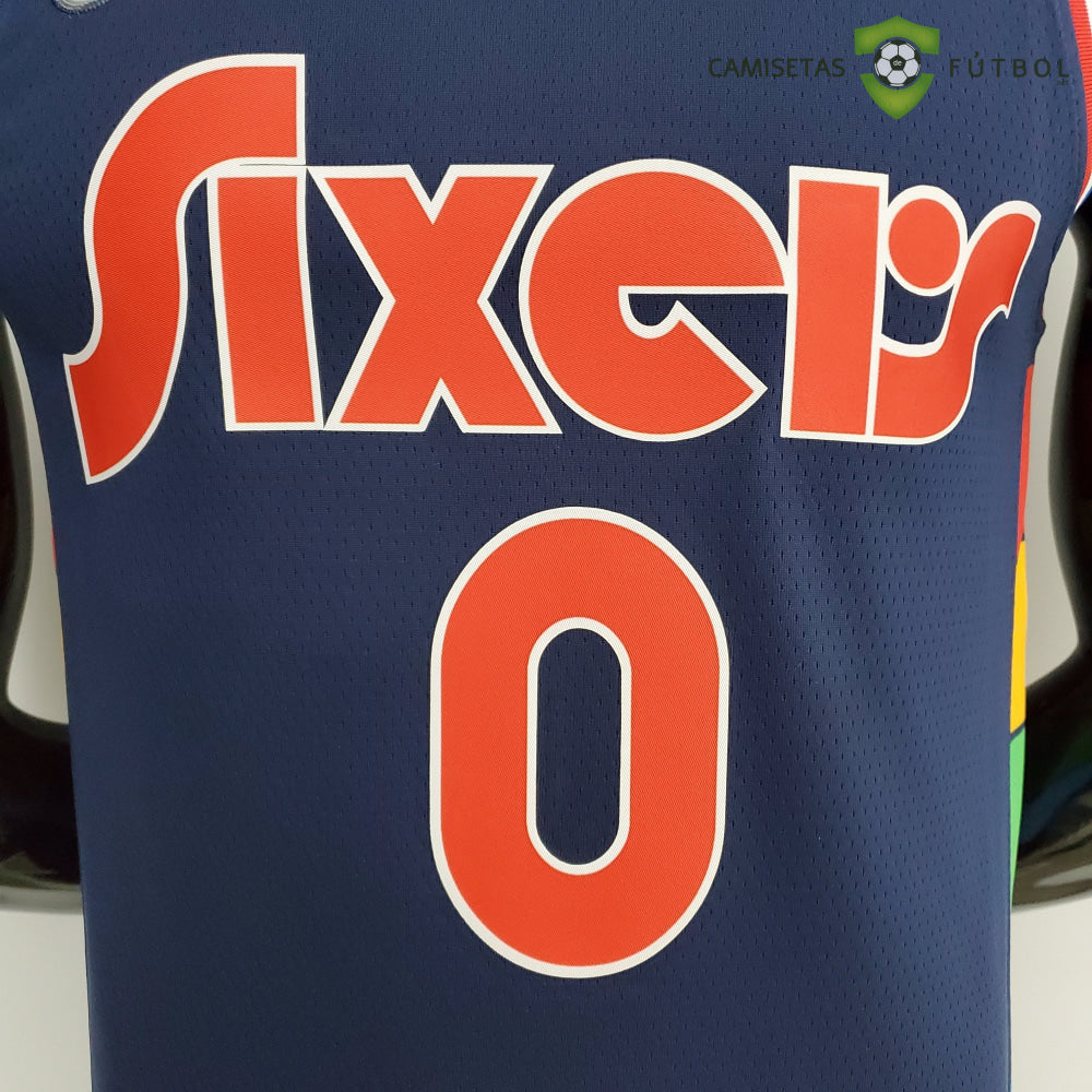 Camiseta Philadelphia 76Ers 21-22 - Tyrese Maxey 0 Azul Marino Nba