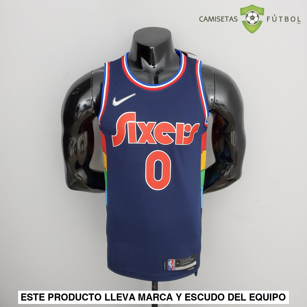 Camiseta Philadelphia 76Ers 21-22 - Tyrese Maxey 0 Azul Marino Nba