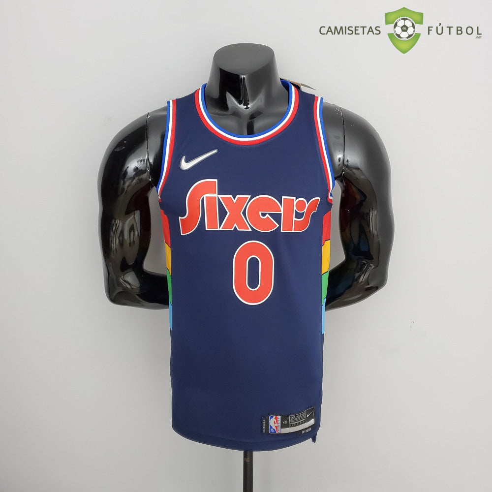 Camiseta Philadelphia 76Ers 21-22 - Tyrese Maxey 0 Azul Marino Nba
