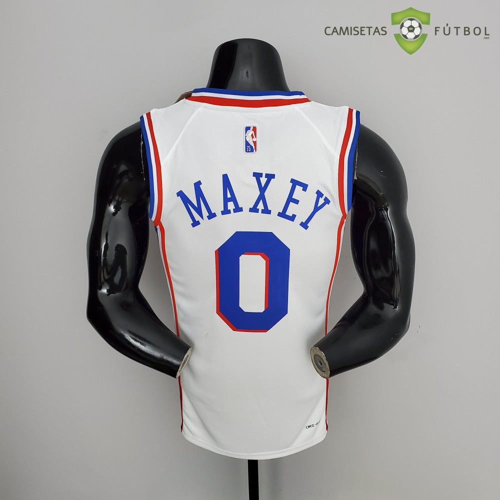 Camiseta Philadelphia 76Ers 21-22 - Tyrese Maxey 0 Blanco Nba