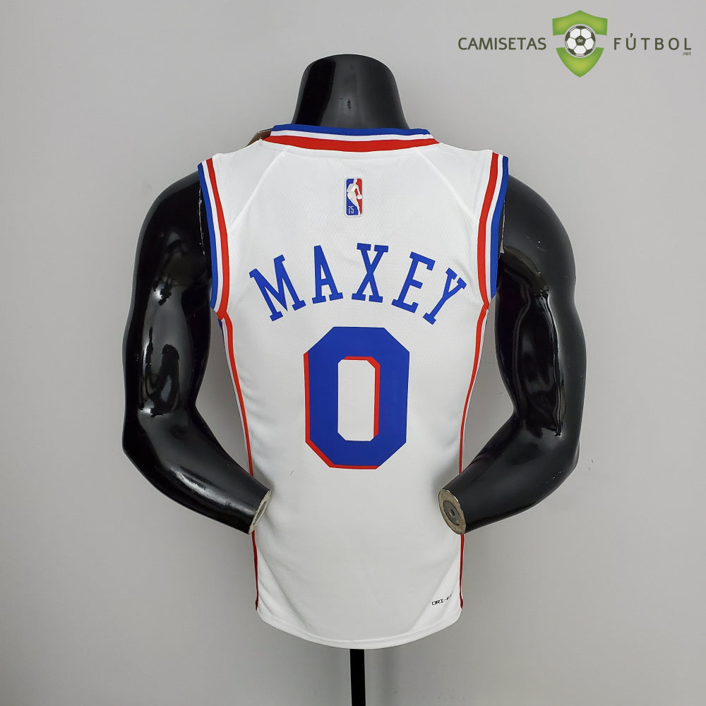 Camiseta Philadelphia 76Ers 21-22 - Tyrese Maxey 0 Blanco Nba
