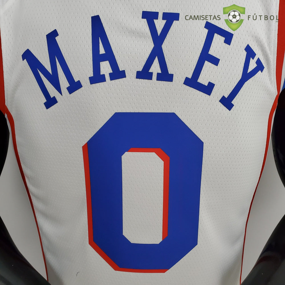 Camiseta Philadelphia 76Ers 21-22 - Tyrese Maxey 0 Blanco Nba