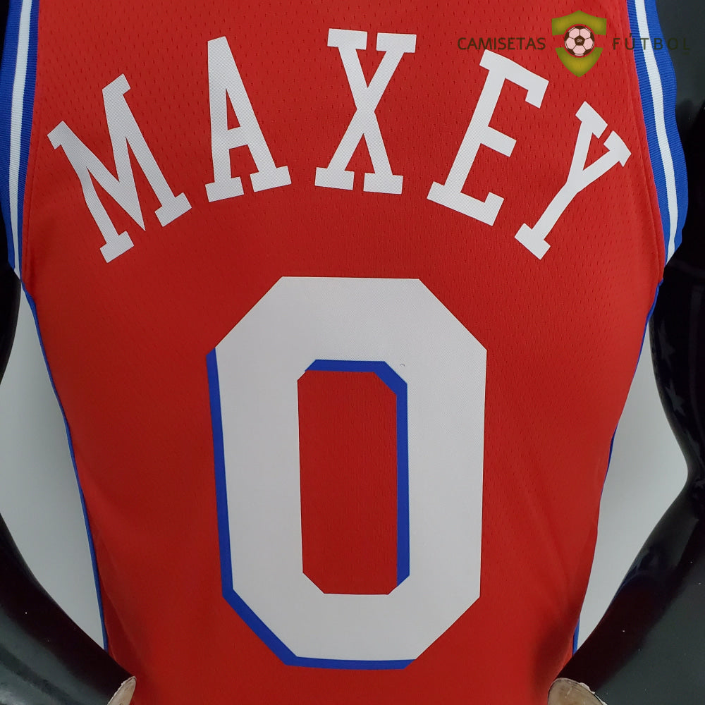 Camiseta Philadelphia 76Ers 21-22 - Tyrese Maxey 0 Rojo Nba