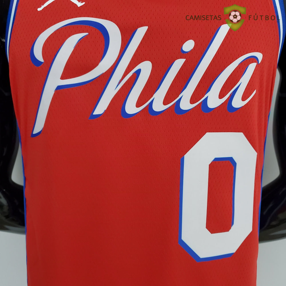 Camiseta Philadelphia 76Ers 21-22 - Tyrese Maxey 0 Rojo Nba