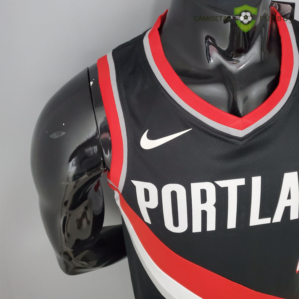 Camiseta Portland Trail Blazers 21-22 - C. J. Mccollum 3 Negro Rojo Nba