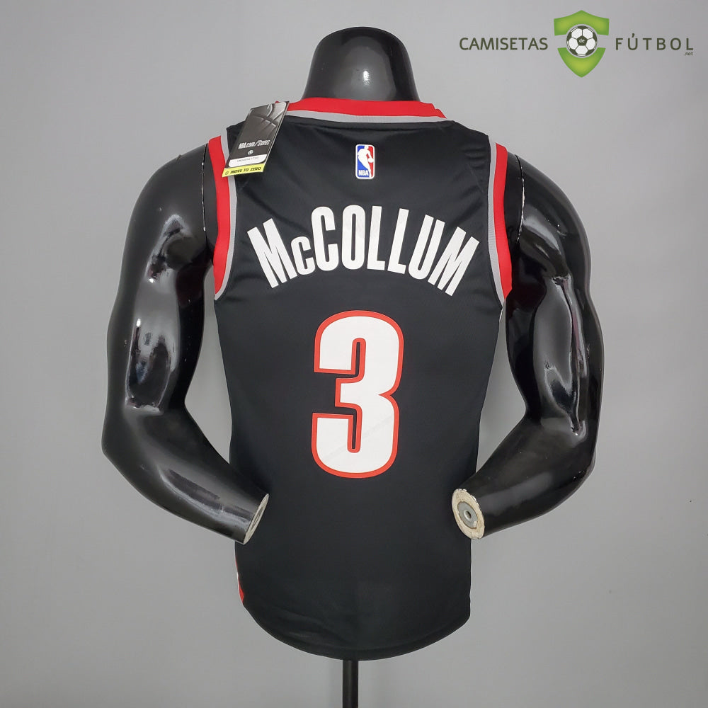 Camiseta Portland Trail Blazers 21-22 - C. J. Mccollum 3 Negro Rojo Nba