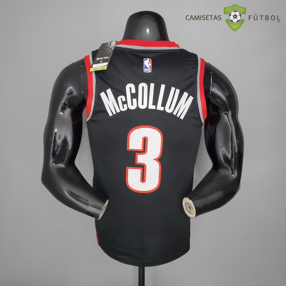Camiseta Portland Trail Blazers 21-22 - C. J. Mccollum 3 Negro Rojo Nba