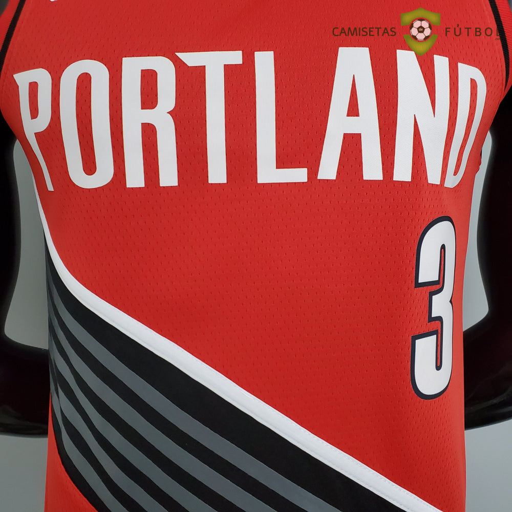 Camiseta Portland Trail Blazers 21-22 - C. J. Mccollum 3 Rojo Nba