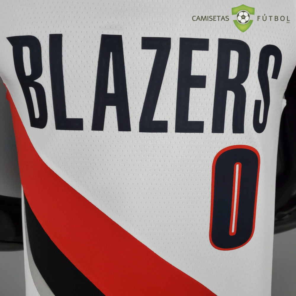 Camiseta Portland Trail Blazers 21-22 - Damian Lillard 0 Blanco Nba