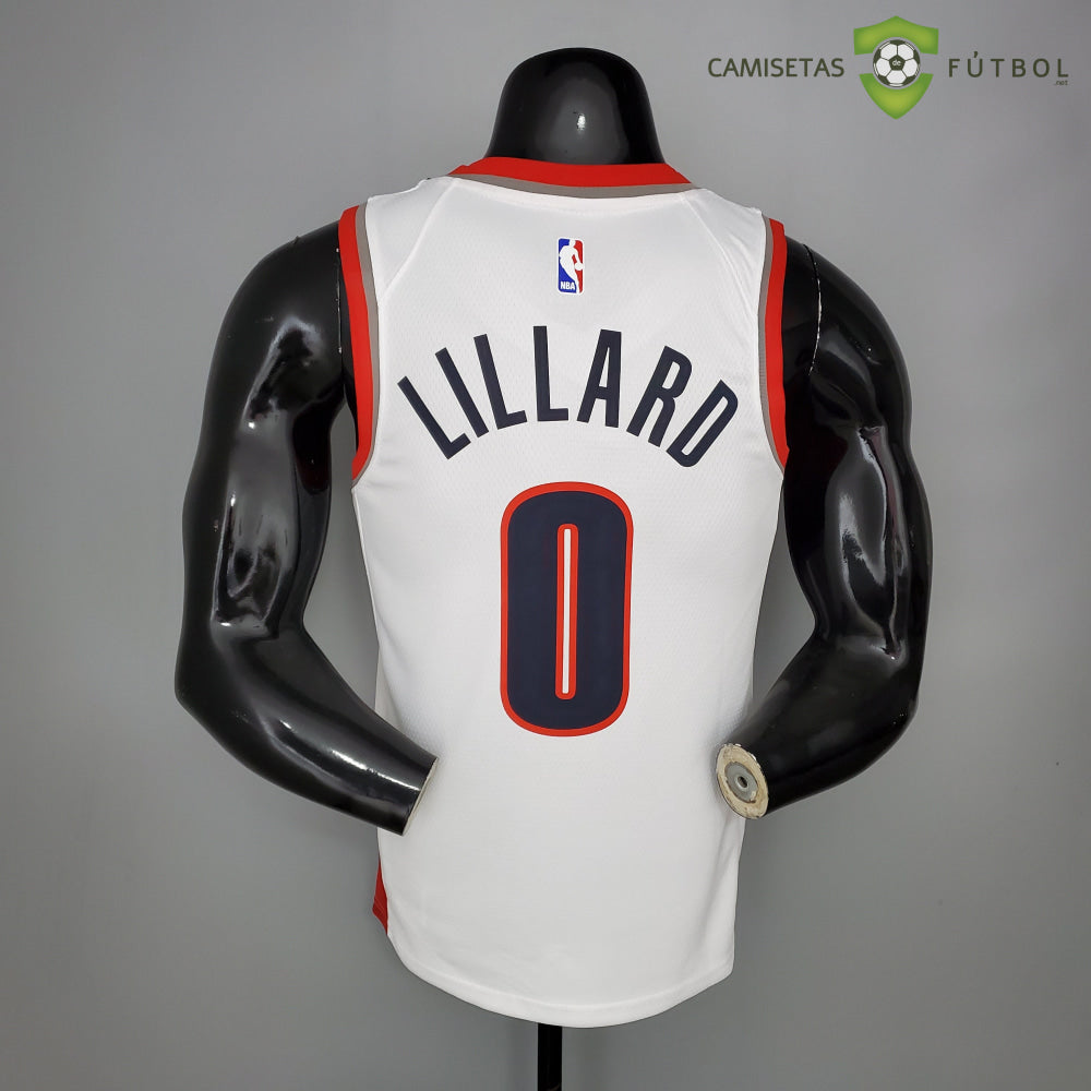 Camiseta Portland Trail Blazers 21-22 - Damian Lillard 0 Blanco Nba