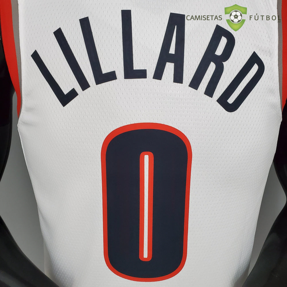 Camiseta Portland Trail Blazers 21-22 - Damian Lillard 0 Blanco Nba