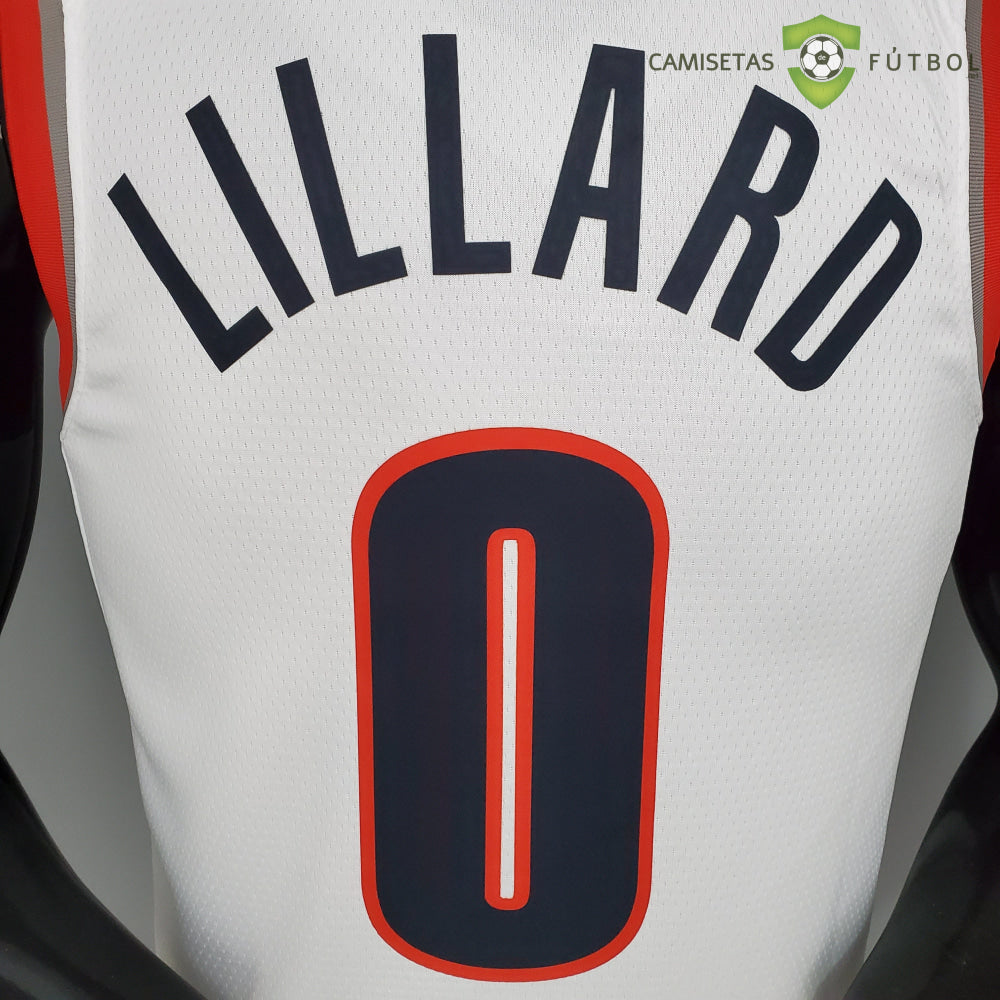 Camiseta Portland Trail Blazers 21-22 - Damian Lillard 0 Blanco Nba