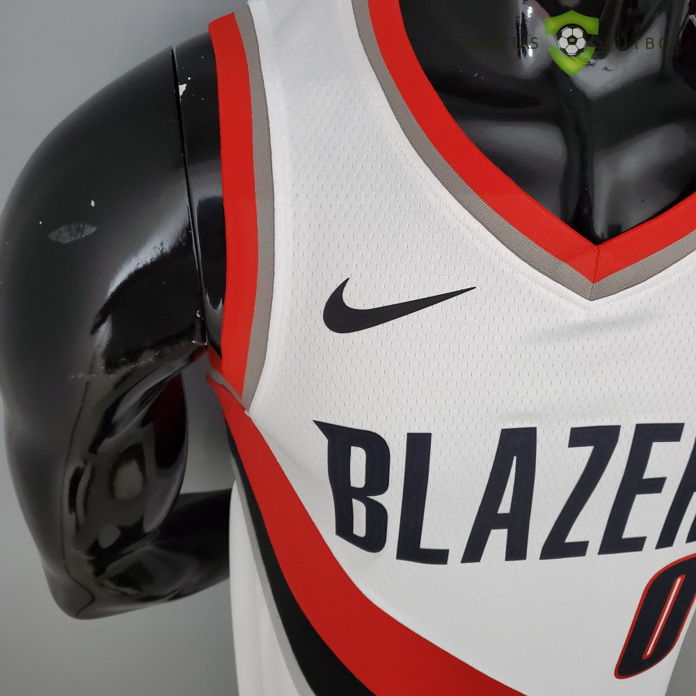 Camiseta Portland Trail Blazers 21-22 - Damian Lillard 0 Blanco Nba