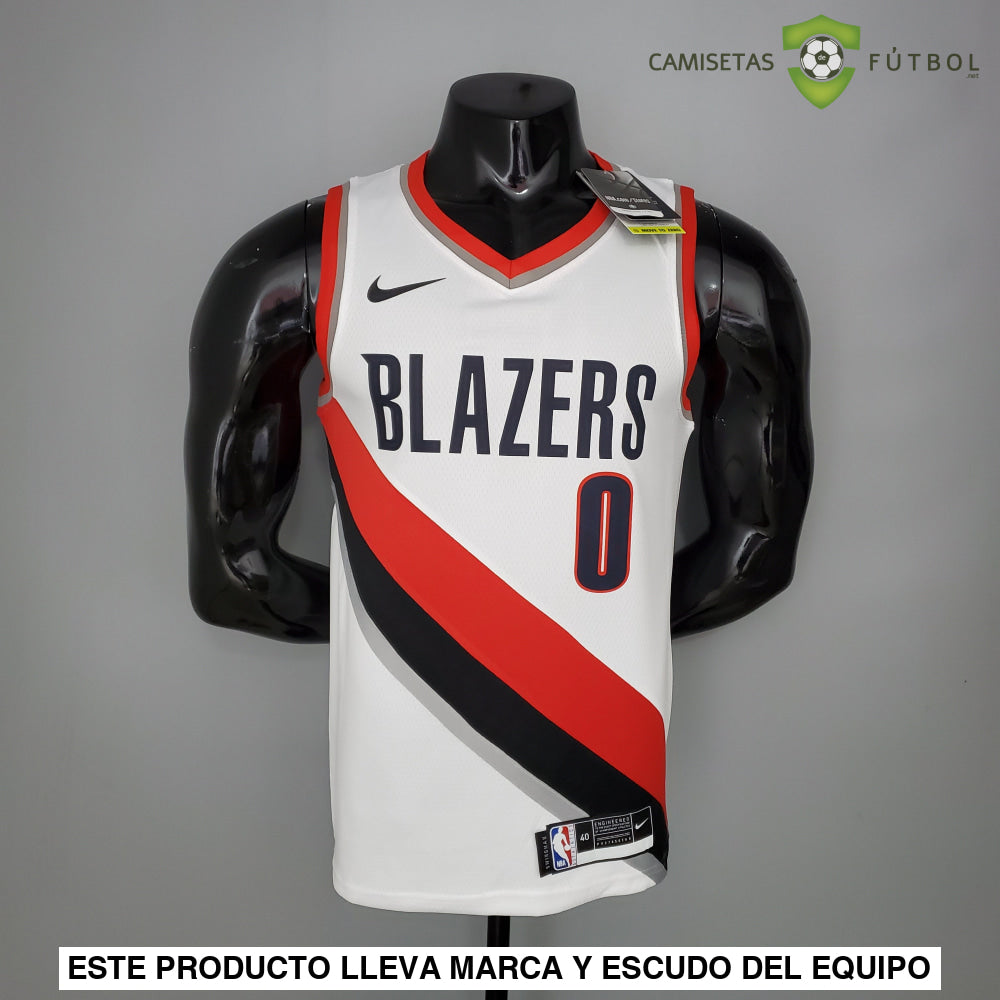 Camiseta Portland Trail Blazers 21-22 - Damian Lillard 0 Blanco Nba