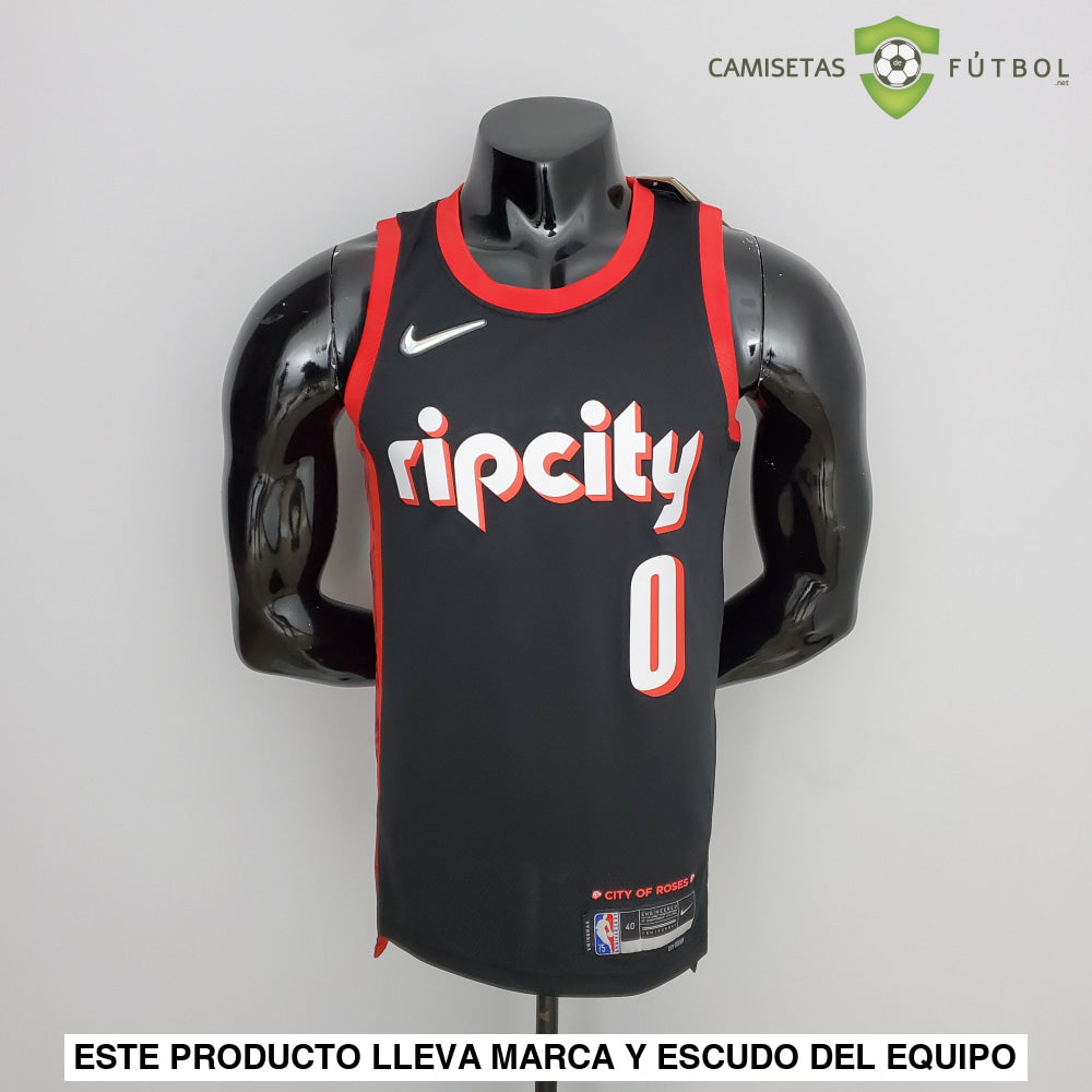 Camiseta Portland Trail Blazers 21-22 - Damian Lillard 0 Negro Nba
