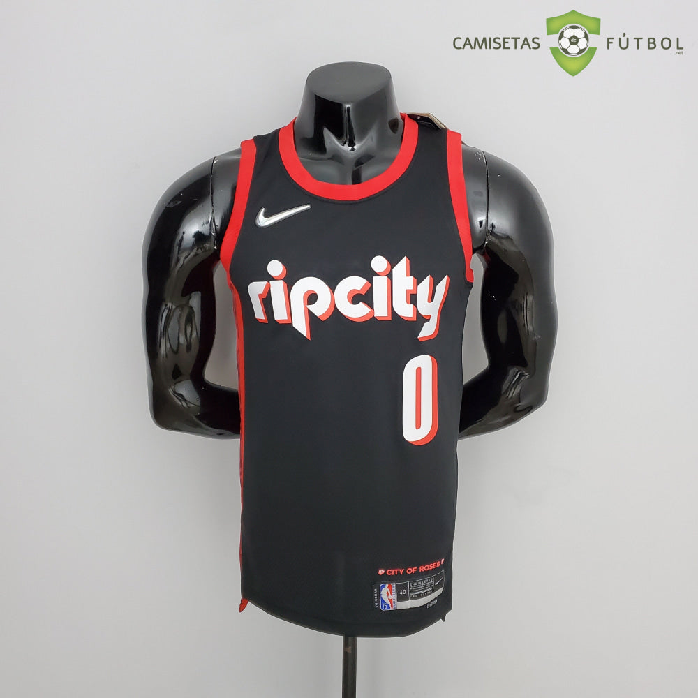 Camiseta Portland Trail Blazers 21-22 - Damian Lillard 0 Negro Nba
